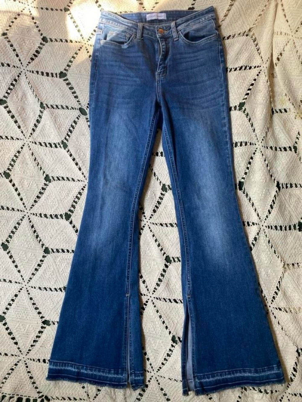 Flying Monkey Women's Blue Flare Jeans - Classic Indigo